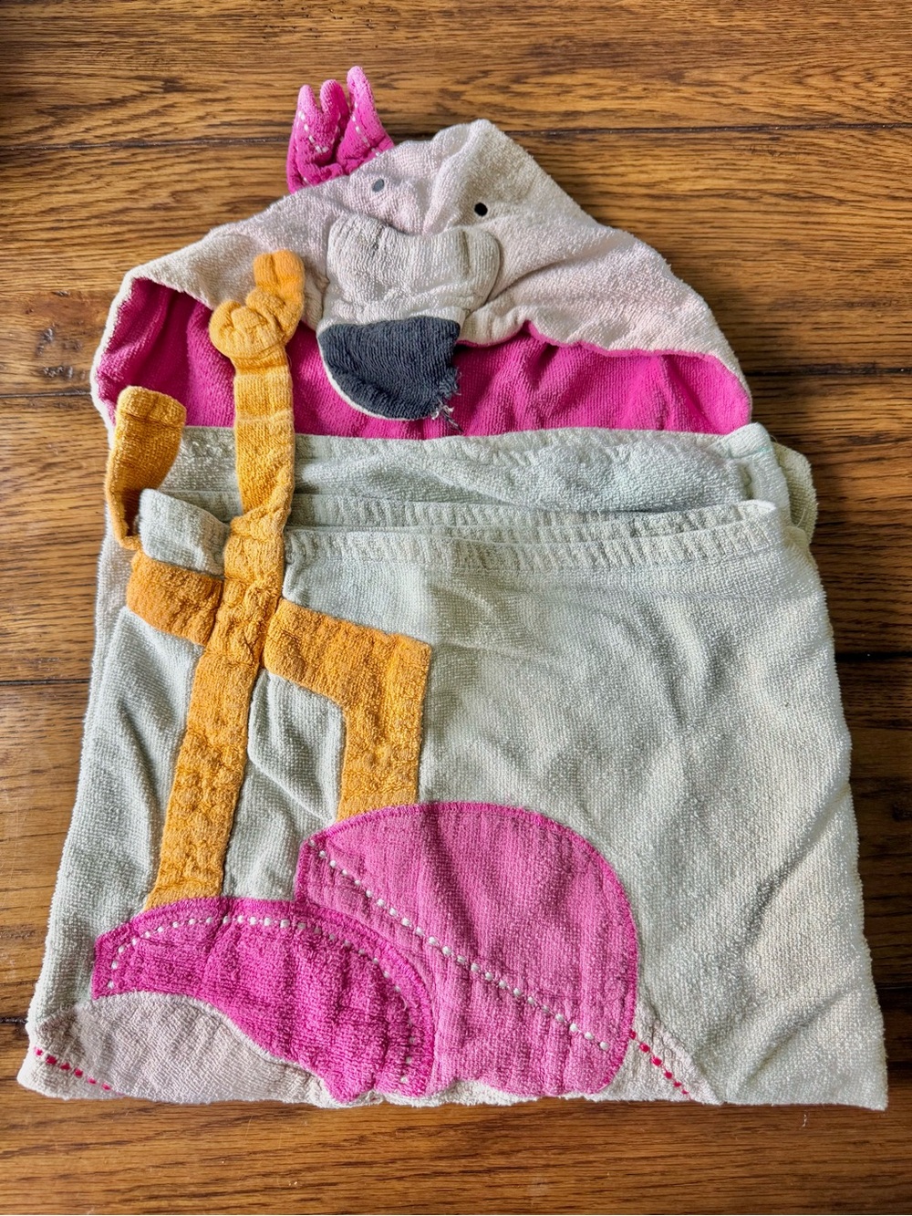 Pink Flamingo Hooded Baby Towel